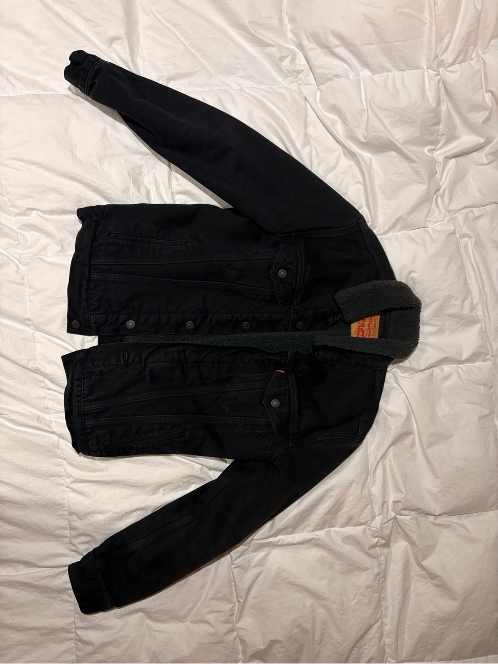 Levi's Black Sherpa-Lined Denim Jacket
